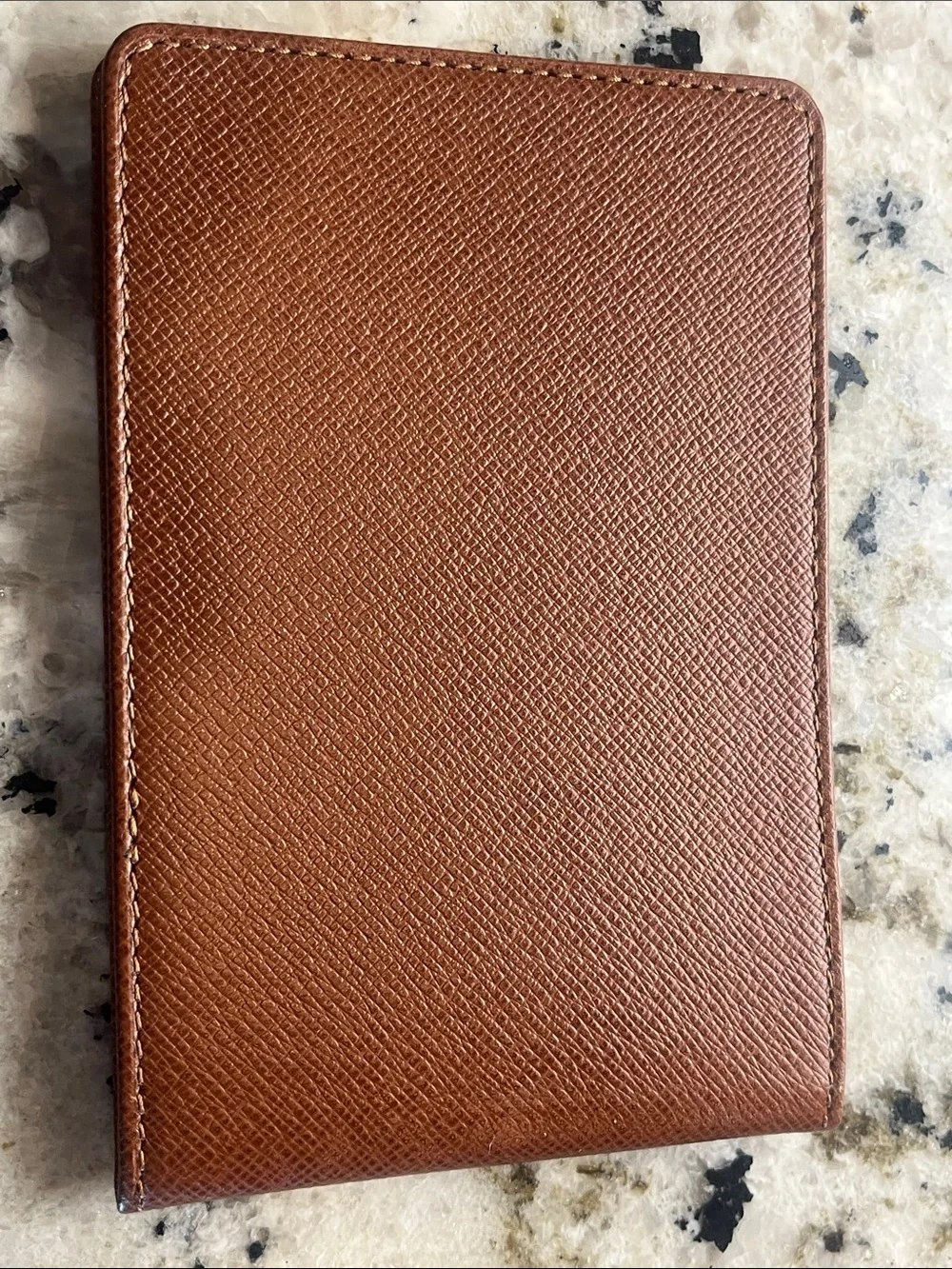 Louis Vuitton Brown Textured Leather Card & Key Sleeve